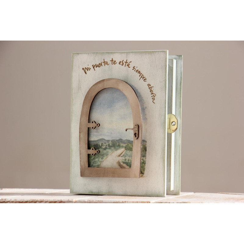 Libro: Mi puerta está completamente abierta (madera) · FCO-l07 · ARTE4023