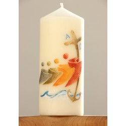 Velón Pascua Jubileo 2025. PINTADO A MANO· CiP007jub · ARTE6104