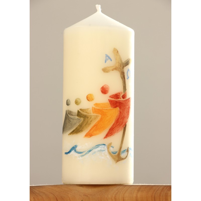 Velón Pascua Jubileo 2025. PINTADO A MANO· CiP007jub · ARTE6104