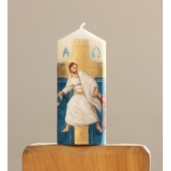 Velón Pascua Adán y Eva. PINTADO A MANO· CiP007des · ARTE6101