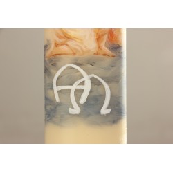 Cirio Bautismo de Jesús 9*90. PINTADO A MANO. CiP009-9