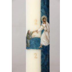 Cirio Pascual Adán y Eva 9*90. PINTADO A MANO. CiP010-9