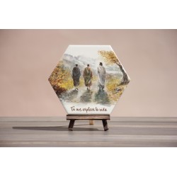 Azulejo Emaús Tú nos explicas la vida · AZU3204 · ARTE3204