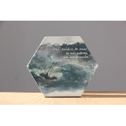 Azulejo Una palabra de amor es más poderosa que una tormenta · AZU3207 · ARTE3207