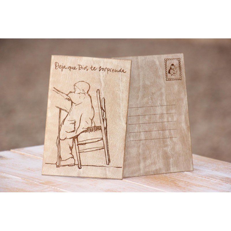Tarjeta Postal de Madera Deja que Dios te sorprenda · TAR-026 · ARTE8019