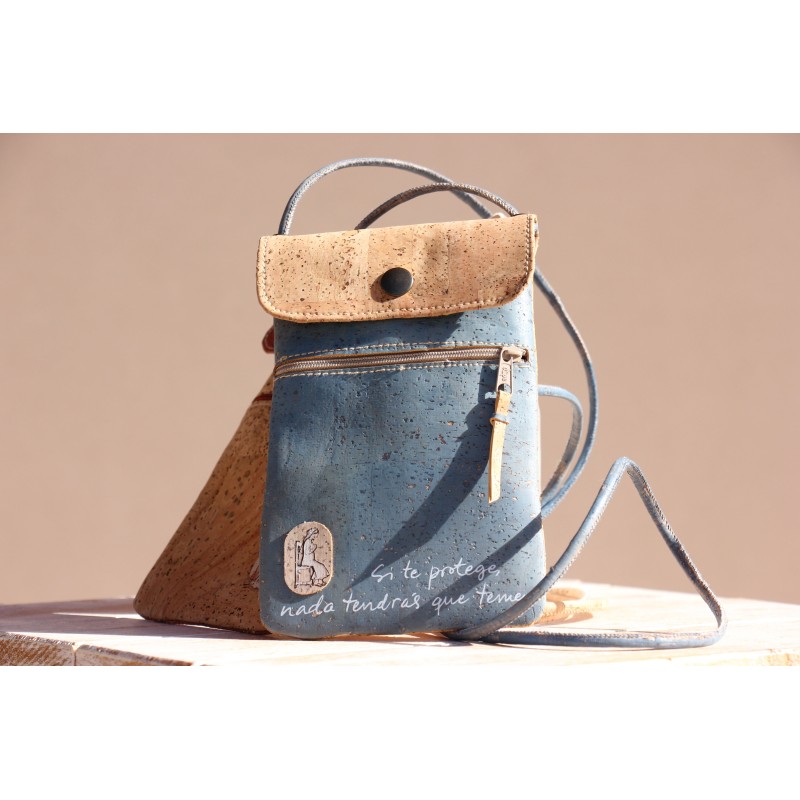 Bolso móvil de corcho. Bella Pastora. ARTESANO. BOL-mov-AZU · POPU201