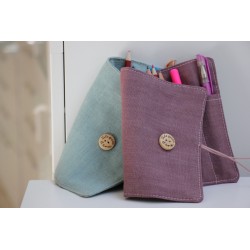 Estuche lino BEP berenjena. ARTESANO. EST-lin-BER · PAP4008