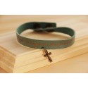 Pulsera de cuero verde | Que ninguno se pierda
