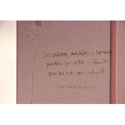 307-PALABRAS TIERNAS. A5 encuadernado con goma kraft marrón-rosa. PAL-211-ALM · PAP307