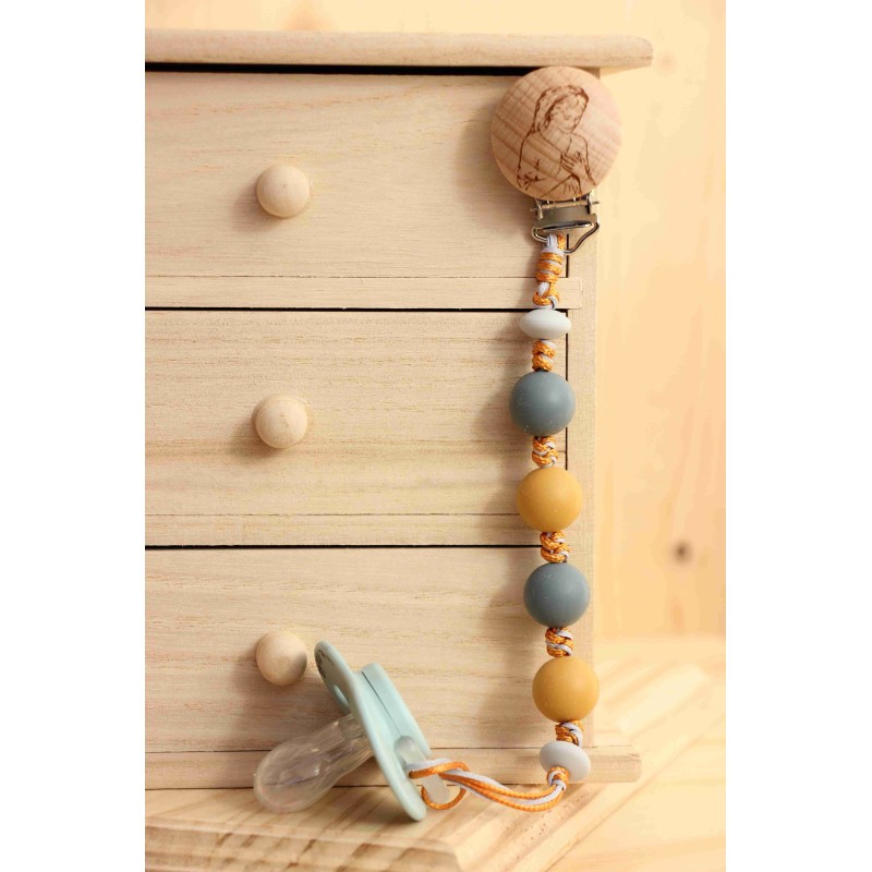 Chupetero 06 de la Bella Pastora (Mostaza y gris oscuro) Ch006 · NENU6