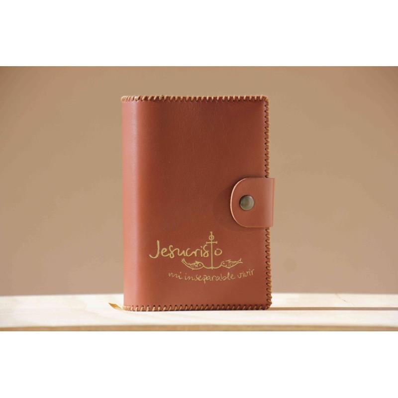 Funda de breviario grabada: Jesucristo mi inseparable vivir (marrón). ARTESANO. BRE001 · ARTE10200
