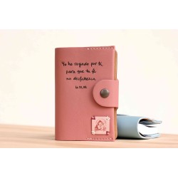 Funda de Evangelio grabada: Yo he rogado por ti, para que tu fe no desfallezca-ARTESANO- Rosa EV6004