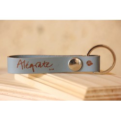 Llavero cuero Bella pastora azul 2417az