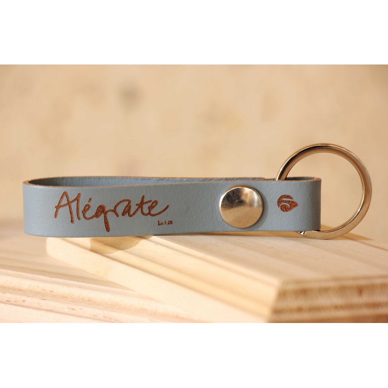 Llavero cuero Bella pastora azul 2417az