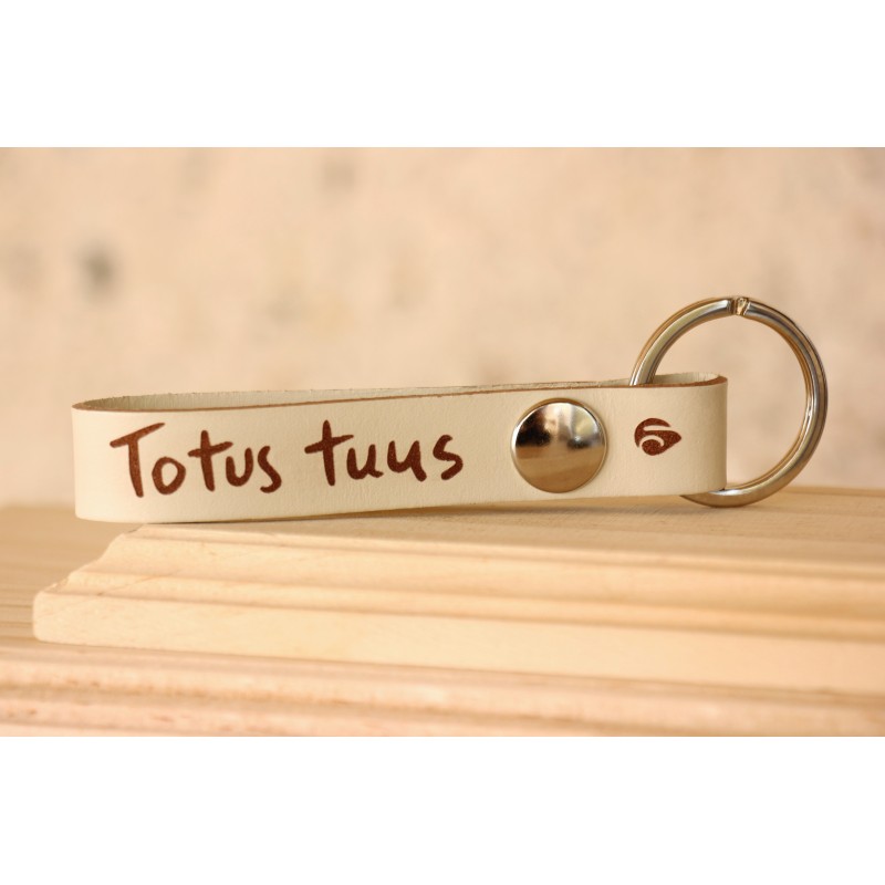 Llavero cuero Bella pastora blanco 2417bl