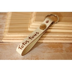 Llavero cuero Bella pastora blanco 2417bl