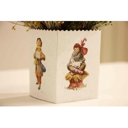 Cubo de flores Feliz Navidad y Año nuevo · FL166