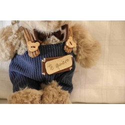 Oso pequeño con peto azul 'Te quiero' 11cm Pel07 · NENU307