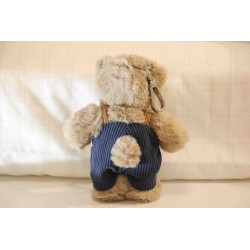 Oso pequeño con peto azul 'Te quiero' 11cm Pel07 · NENU307