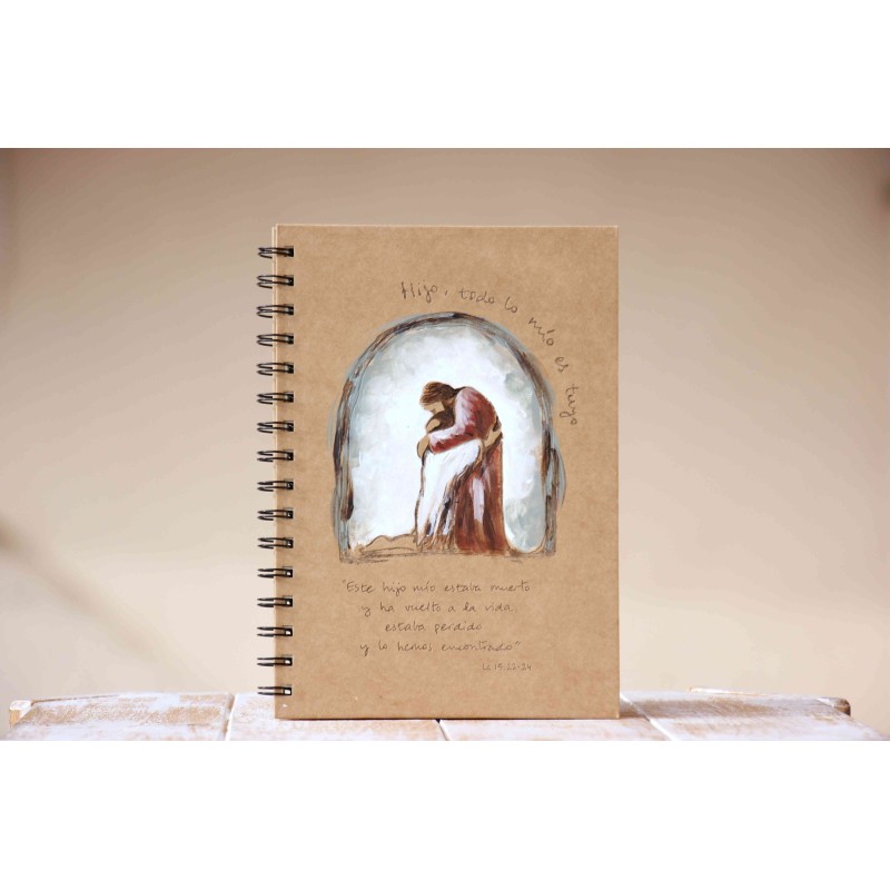 108-HIJO PRÓDIGO. PINTADO A MANO. A5 espiral kraft-KRAFT. PRO-208-KRA-pin · PAP108