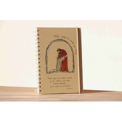 108-HIJO PRÓDIGO. PINTADO A MANO. A5 espiral kraft con elástico natural. PRO-204-pin · PAP0108