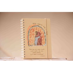 108-HIJO PRÓDIGO. PINTADO A MANO. A5 espiral kraft con elástico natural. PRO-204-pin · PAP0108