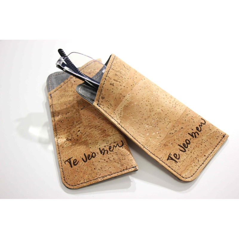 Funda para gafas de corcho: Te veo bien. Gris. GAF-VEO-GRI
