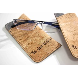 Funda para gafas de corcho: Te veo bien. Gris. GAF-VEO-GRI