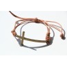 Pulsera cruz cuero 1001