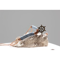 Pul. Cuero y macrame simbolo 1519