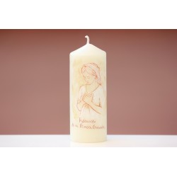 Vela de comunión Mini-Bella Pastora 4 x 11 cm de altura. Recuerdo de mi Primera Comunión. CiC003 ·