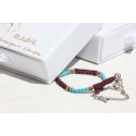 Pulsera de piedra turquesa y granate