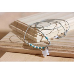 Colgante cáñamo verde y piedra 1307