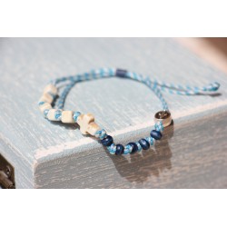 Pulsera piedra azul blanca Mod1613