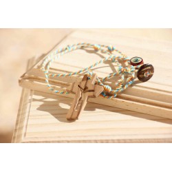 Colgante cruz olivo tricolor 1313