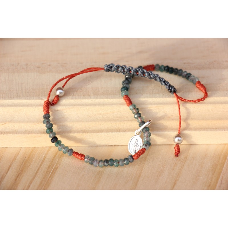 Pulsera de cristales minerales y macramé Modpla7001