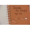 17-DONDE TU VAYAS YO IRÉ. Cuaderno B6 Espiral portada cuero reciclado. VAY-160 · PAP17