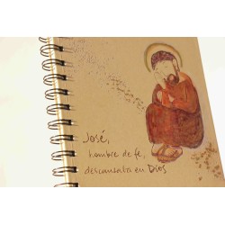 703-JOSÉ, HOMBRE DE FE. PINTADO A MANO. A5 espiral kraft con elástico natural. JOS-204-pin · PAP703