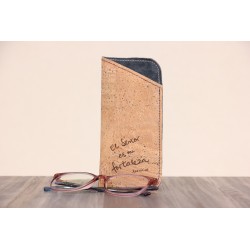 Funda para gafas de corcho: El Señor es mi fortaleza. Azul oscuro. ARTESANO. GAF-FOR-AZo · POPU301