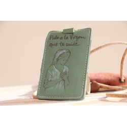 Etiqueta equipaje. Bella Pastora. Verde oscuro. Pintada a mano.-ARTESANO. Equ-BEP-Veo · POPU1001