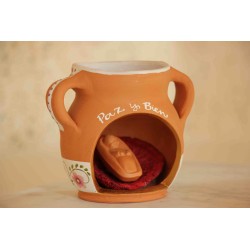 Barro M.B. con Niño Orza nº6 Flor morada Paz y bien 3* · BEL324 NAV2324