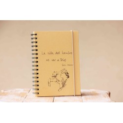 301-LA VIDA DEL HOMBRE ES VER A DIOS. A5 espiral kraft con elástico natural. IRE-204 · PAP301