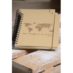 502-QUE NINGUNO SE PIERDA. A5 espiral kraft con elástico natural. QUE-204 · PAP502