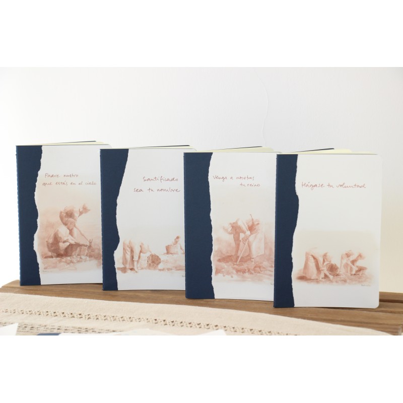 405-PADRE NUESTRO. Venga a nosotros tu reino. ACUARELA A5 kraft finito con marcapáginas. PAD-3-507 ·