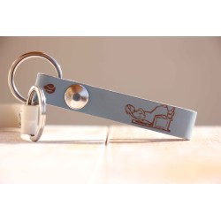 Llavero cuero Bella pastora azul 2417az