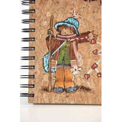 29-NO LLENES TU VIDA DE DÍAS SINO TUS DÍAS DE VIDA. A5 Corcho espiral. PINTADO A MANO. DIA-223-pin