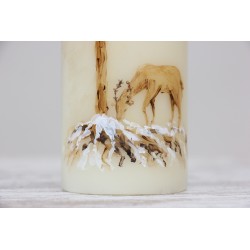Vela Pascua-ciervas. PINTADO A MANO. CiP007ci · ARTE6106