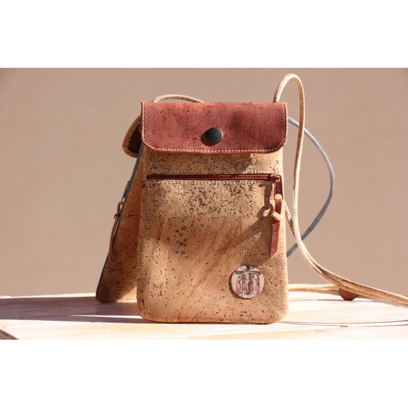 Bolso móvil de corcho. Cruz de los cuatro. ARTESANO. BOL-mov-ROJ · POPU200