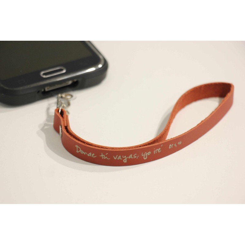Cuelga móvil de cuero. Donde tú vayas yo iré. Rojo. MOV-vay-ROJ · POPU202