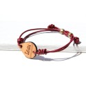 Pulsera de cuero caramelo con gota 'Iesu'